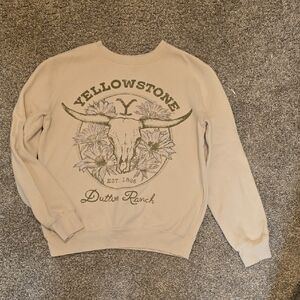 Yellowstone Dutton Ranch Cream Crewneck Sweater